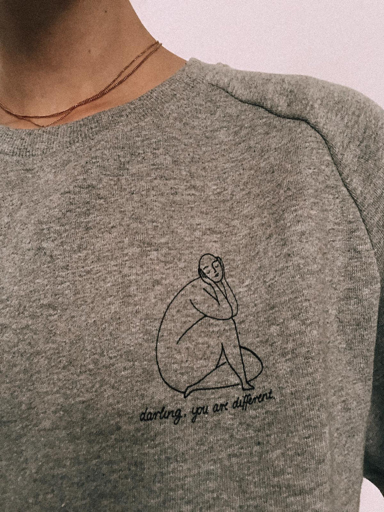 'Darling, you are Different' organic cotton sweatshirt
