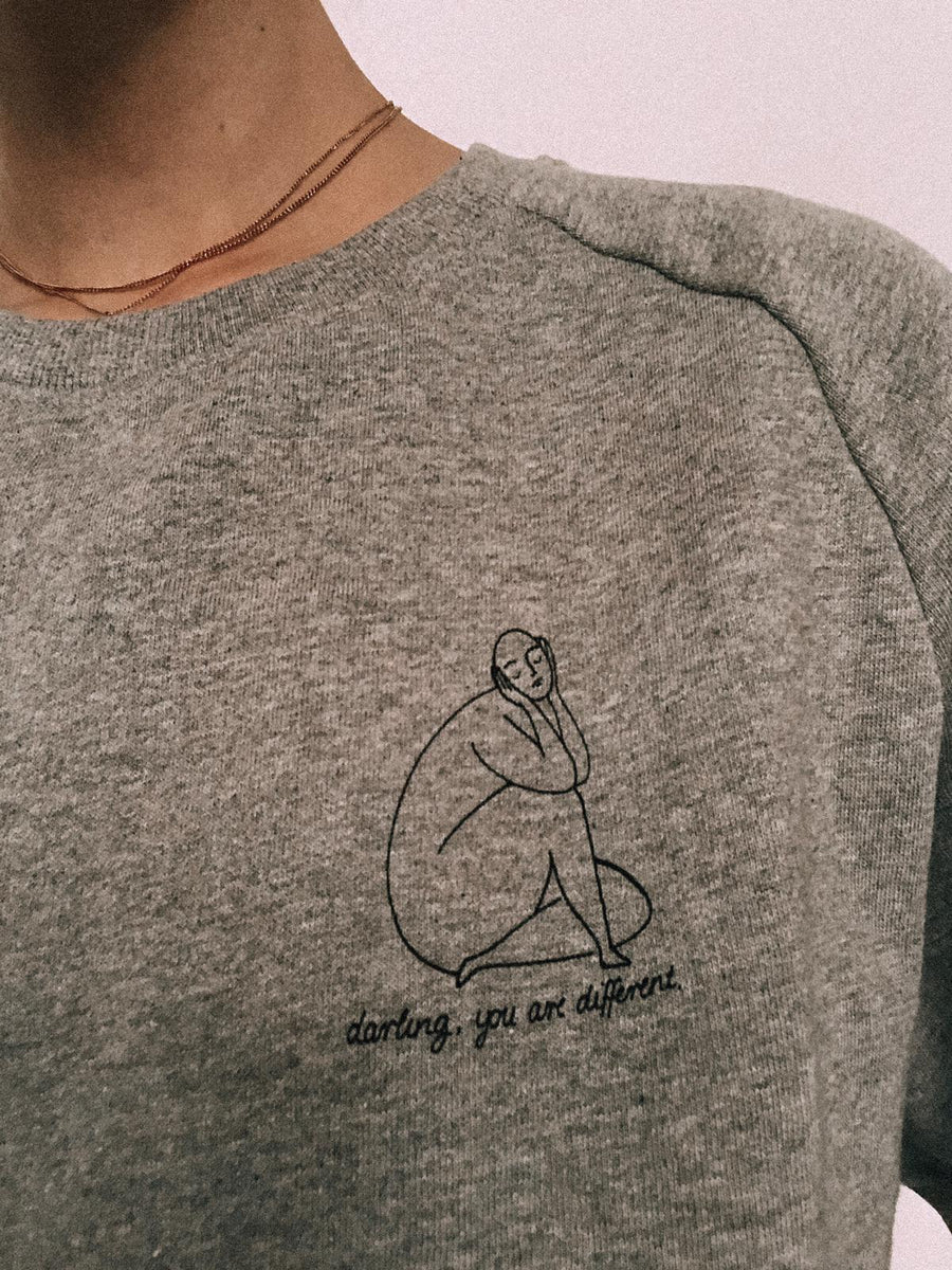 'Darling, you are Different' organic cotton sweatshirt