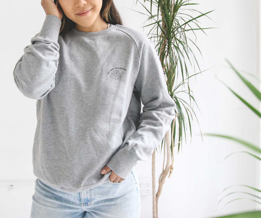 'Keep Going, Keep Growing' organic cotton sweatshirt