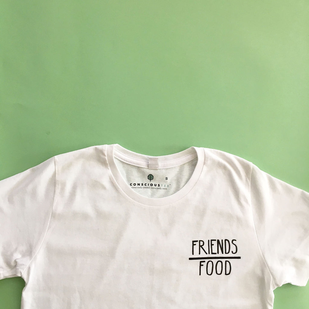 'Friends over Food' organic cotton tee