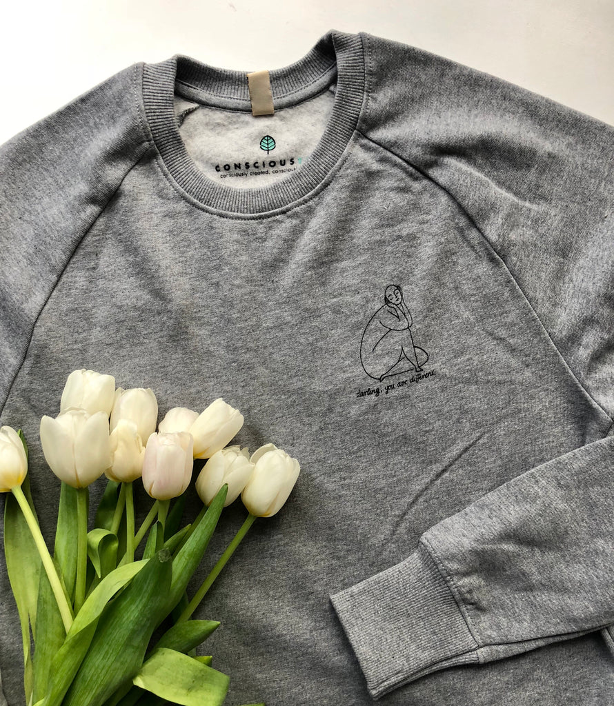 'Darling, you are Different' organic cotton sweatshirt